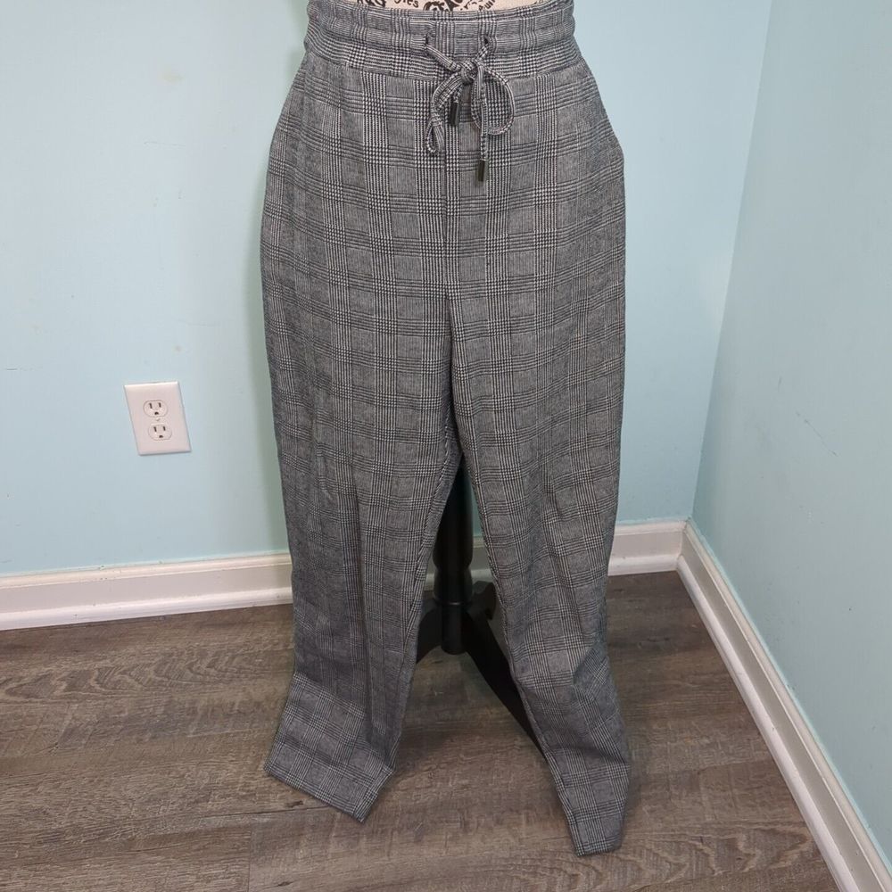 Maeve Anthropologie Black White Houndstooth Side Stripe Pants medium